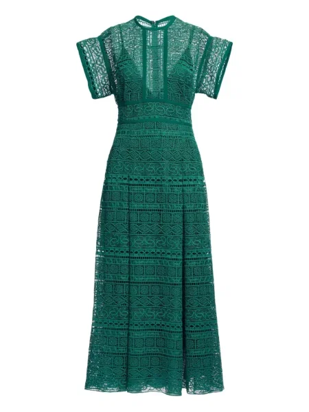 Rochie midi Elie Saab până la genunchi de costum verde