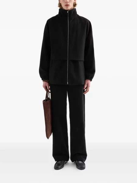 Geacă Jil Sander de lână cu glugă negru
