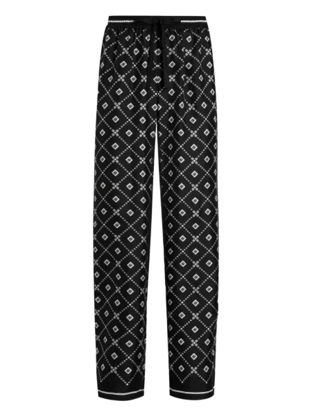 Pantaloni Dolce & Gabbana cu imprimeu geometric negru