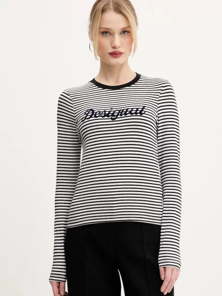 Majica dugih rukava Desigual WISCONSIN crna