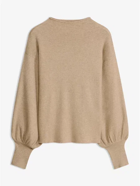 Sweter oversize z mieszanki beżowy