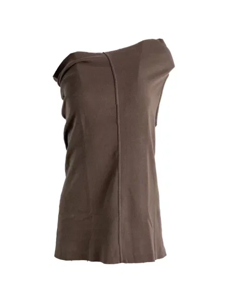 Top Rick Owens drapat cu un umăr gol maro
