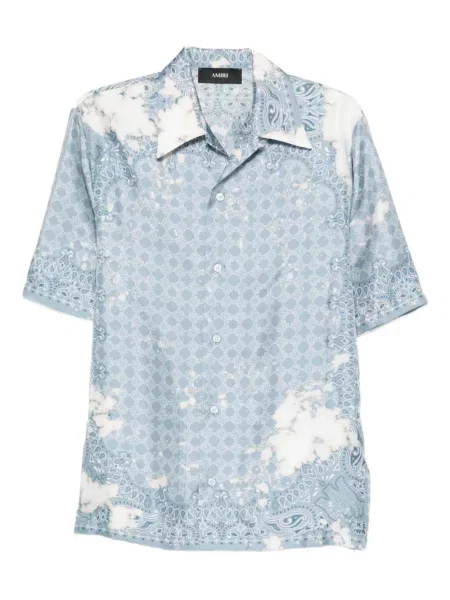 Cămașă Amiri de mătase cu model paisley albastru