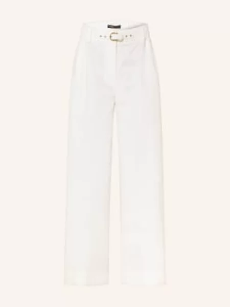 Maje Spodnie Z Materiału Typu Marlene weiss białe