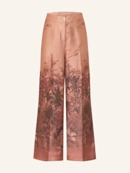 Liu Jo Kalhoty Marlene tmavě / tmavě hnědá / hnědá oranžová