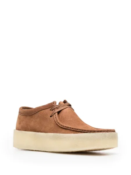 Šněrovací kožené loafers Clarks hnědé