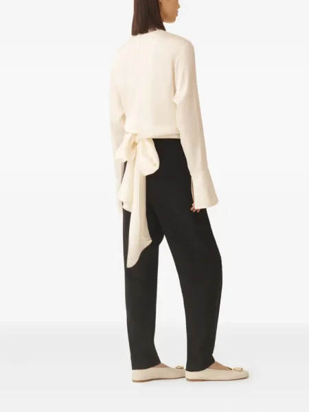 Jedwabna bluzka Fabiana Filippi kopertowa biała