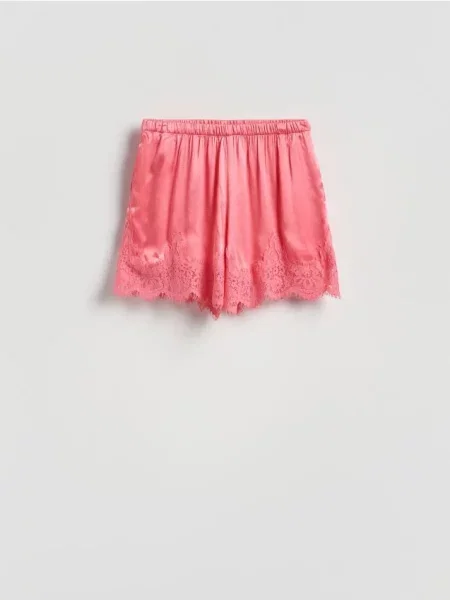Reserved Шорты с кружевом яскраво-рожевий рожеві