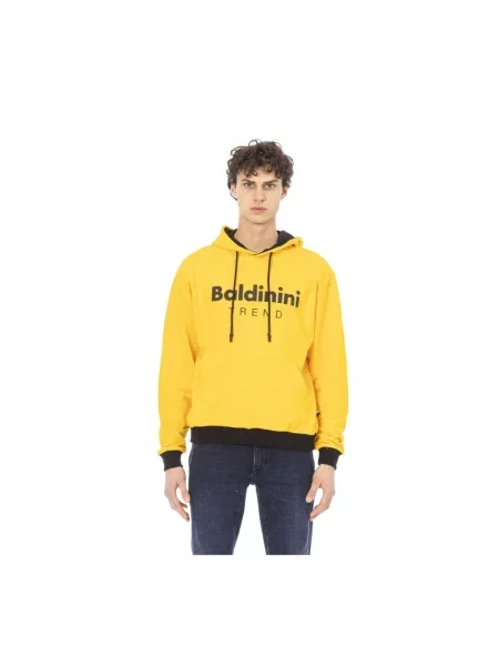 Bluza z kapturem Baldinini z kapturem z logo żółta