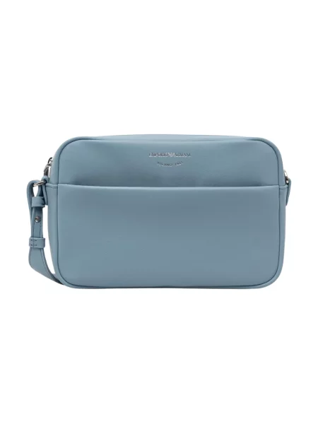 Emporio Armani torebka crossbody skórzana niebieska