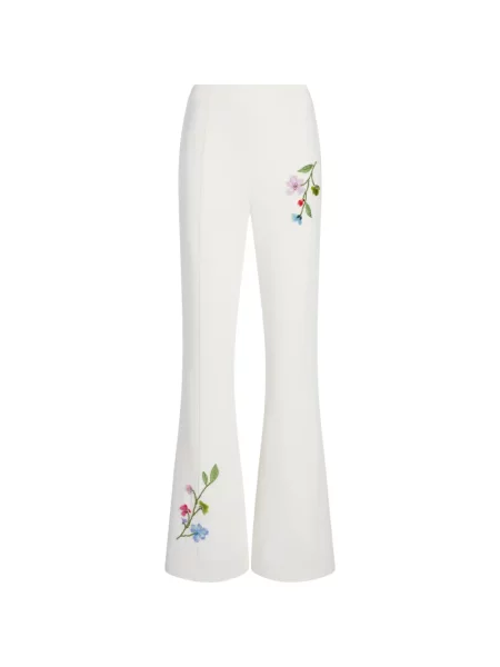 Pantaloni Cinq A Sept cu model floral alb