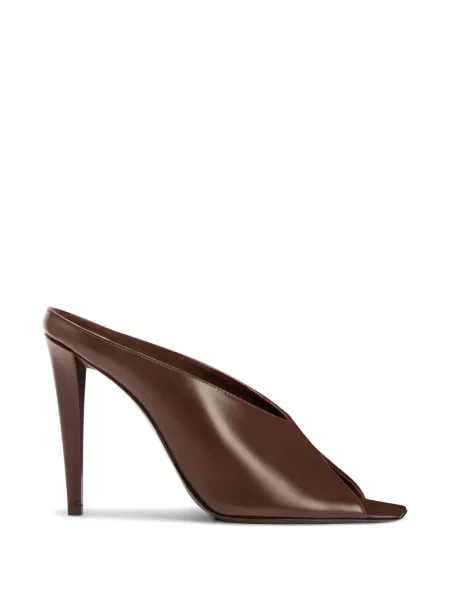 Sandale Giuseppe Zanotti din piele cu vârf pătrat maro