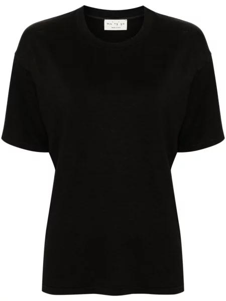 Tricou Ma'ry'ya de in cu decolteu rotund negru
