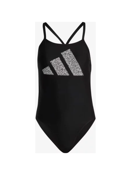 Strój kąpielowy adidas 3 Bar Logo Print czarno-biały biały