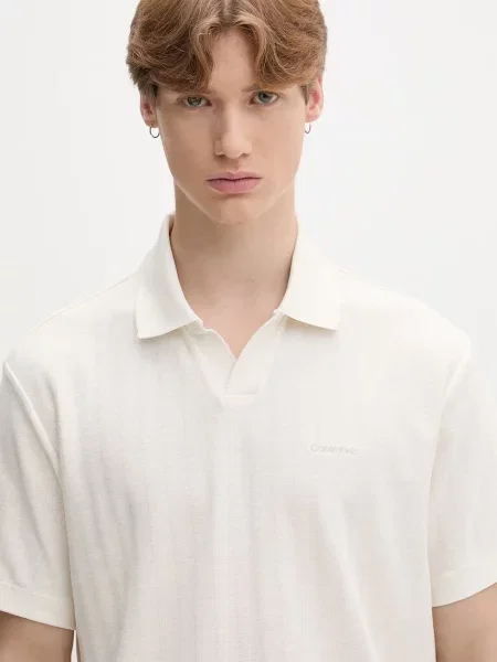 Calvin Klein póló férfi pamuttal bézs