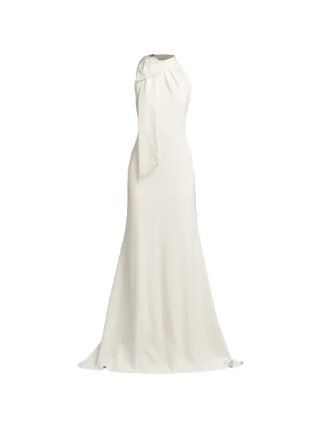 Sukienka maxi Tadashi Shoji z kokardką z dekoltem halter garniturowa