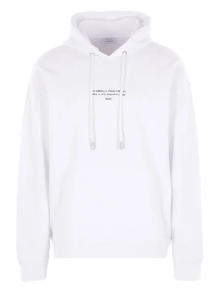Hanorac cu glugă Off-white cu imagine alb
