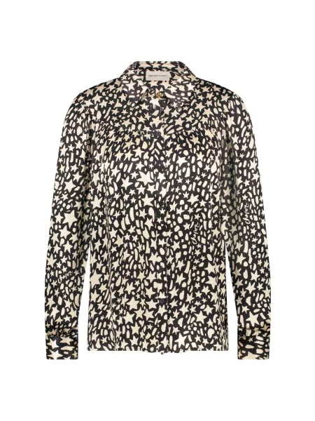 Lniana koszula Fabienne Chapot z długim rękawem czarna