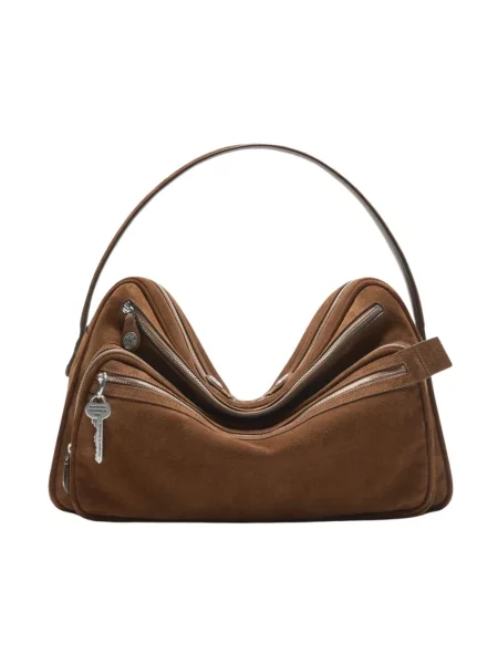 Torebka Acne Studios zamszowa brązowa