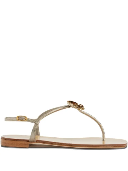 Sandale Giuseppe Zanotti din piele de cristal argintiu