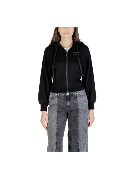 Bluza rozpinana z dodatkiem i kapturem Armani Exchange czarna