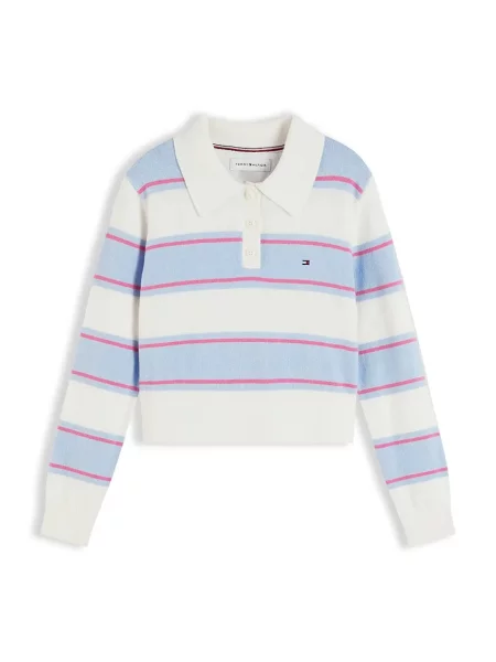 TOMMY HILFIGER Pulover albastru deschis / roz alb