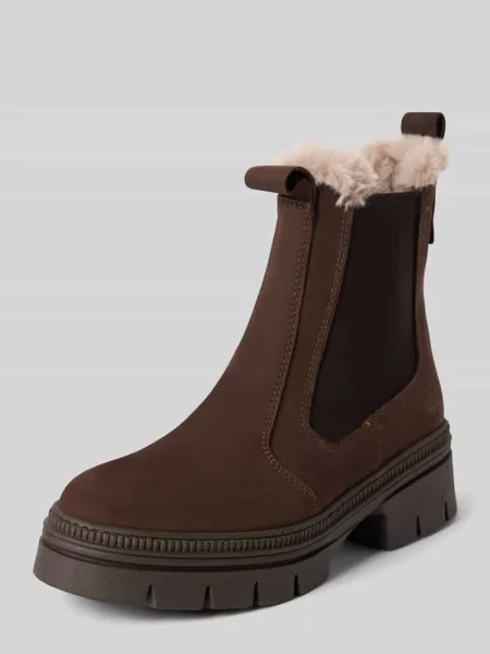 Buty chelsea z podszewką ze skóry jagnięcej z welurowej skóry bydlęcej Tamaris