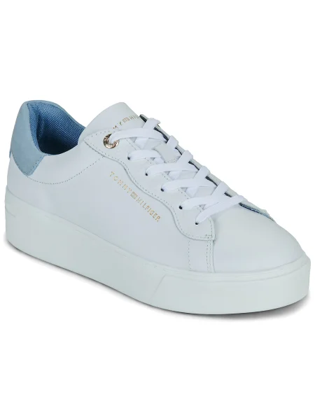 Sneakerși Tommy Hilfiger cu platformă alb