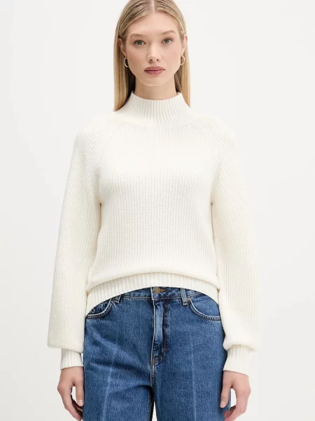 Sweter o luźnym kroju z mieszanki wełny z domieszką kaszmiru model ‘SORELLASIO’ Hugo biały