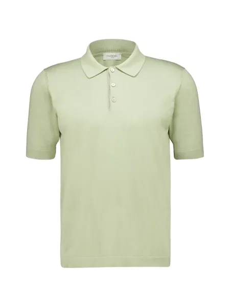 Scurt tricou polo Piacenza Cashmere din cașmir verde