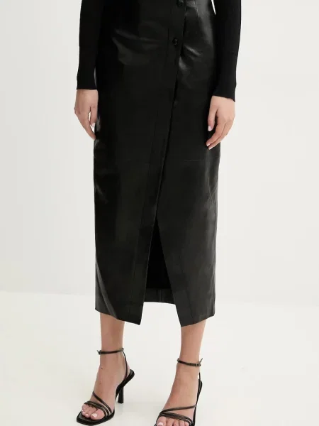 Fustă din piele Iro până la genunchi negru