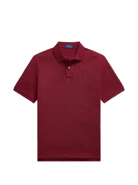 Tricou polo Polo Ralph Lauren cu glugă cu blană cu broderie roșu