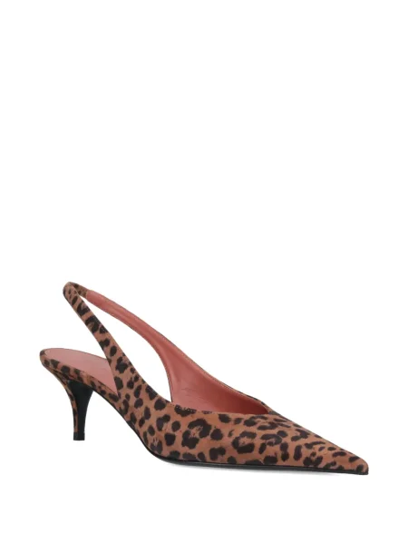 Pantofi cu toc Amina Muaddi slingback maro