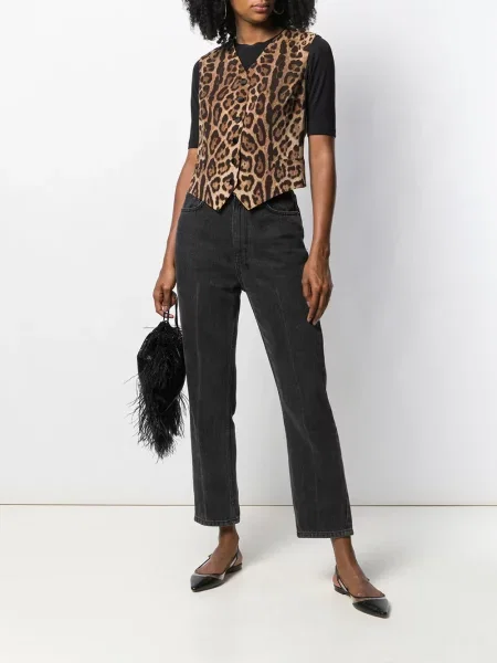 Vestă Dolce & Gabbana cu imagine cu model leopard maro