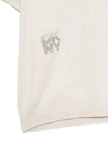 Top Dkny cu decolteu rotund cu autograf