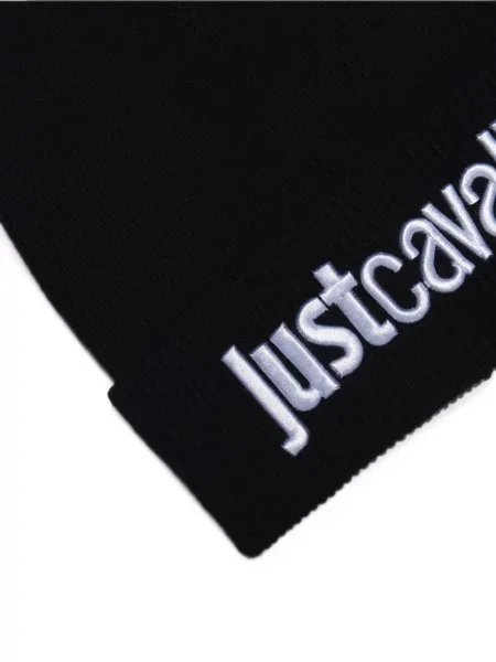 Căciulă Just Cavalli cu broderie negru