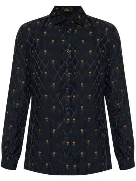 Cămașă Etro cu model floral albastru