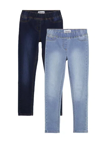Dívčí jeggings 2 ks v balení modré