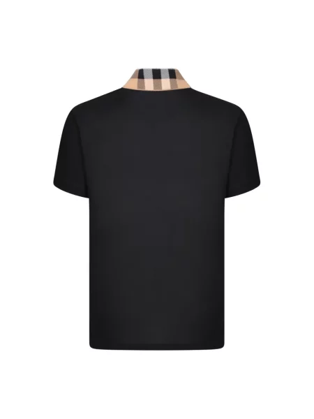 Koszulka polo Burberry z krótkim rękawem czarna