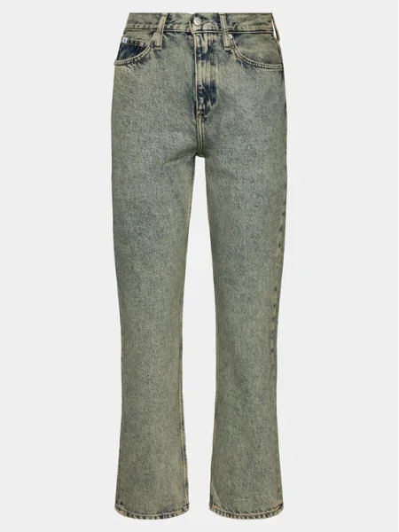 Calvin Klein Jeans Дънки High Rise Straight Straight Fit тъмносин