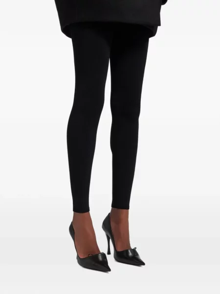 Leggings Balenciaga cu broderie tricotate negru