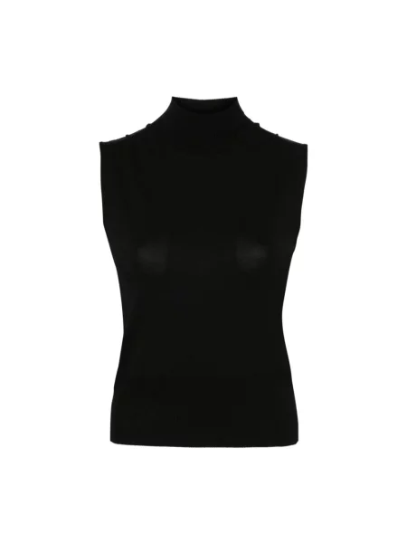 Dzianinowy sweter z golfem Ermanno Scervino do golfa czarny