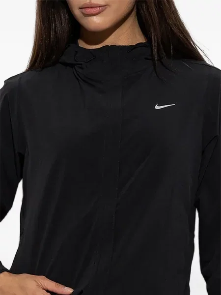 Hanorac cu glugă Nike cu autograf cu șireturi din dantelă negru
