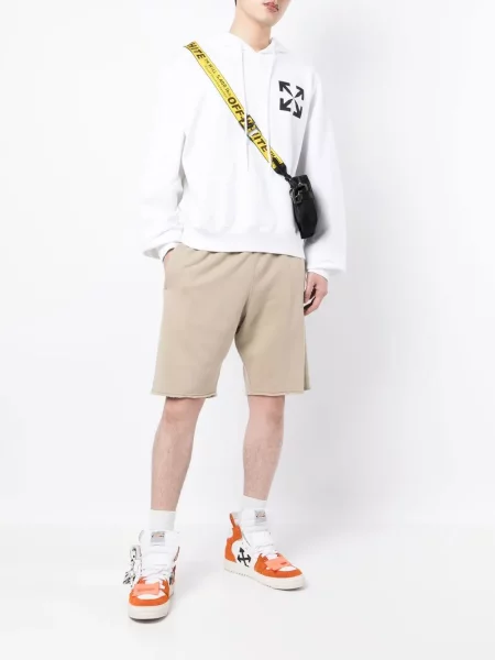 Raštuotas džemperis su gobtuvu Off-white balta