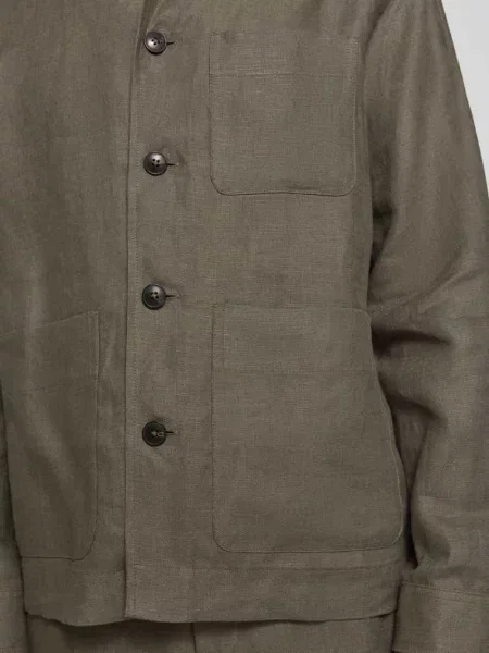 Koszula wierzchnia o kroju regular fit z czystego lnu model BAIRD' Selected Homme oliwkowa