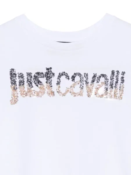 Tricou Just Cavalli cu paiete alb