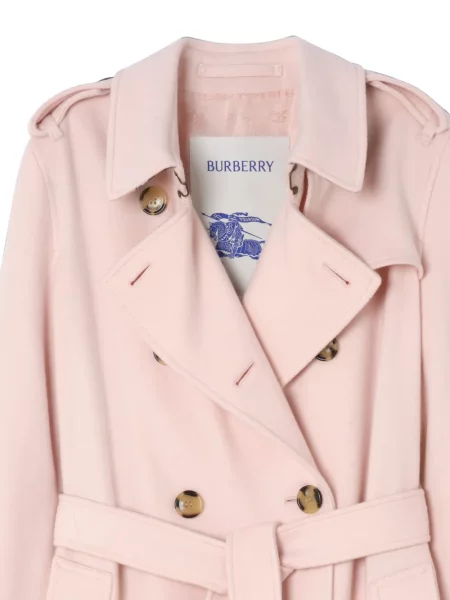 Lung trenci Burberry din cașmir roz