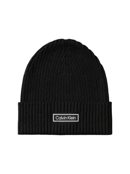 Calvin Klein Căciulă Patch Chunky Rib Cotton Beanie negru