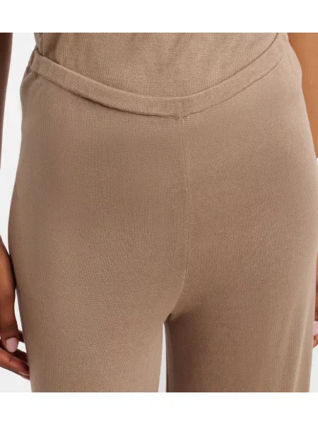 Pantaloni Aya Muse de mătase bej
