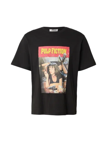 JACK & JONES Tricou JORPULP FICTION galben lămâie / gri / sângeriu negru